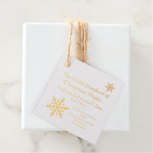 Santa Claus Business Card Print Gold  Favour Tags