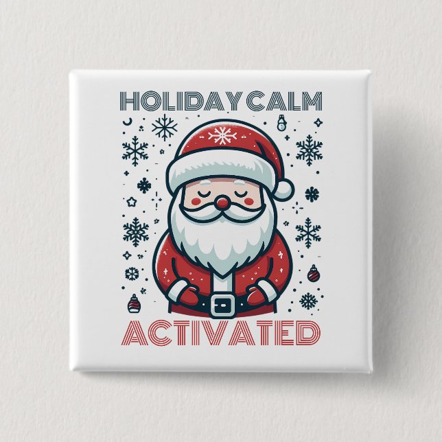 Santa Claus Button - Festive Holiday Accessory (Front)