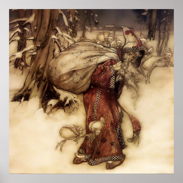 “Santa Claus” by Arthur Rackham Poster (Front)
