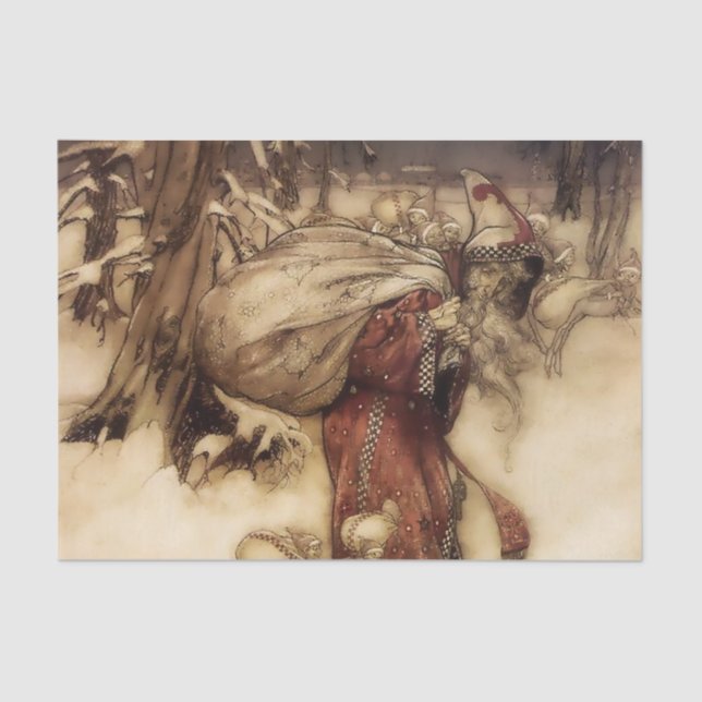 “Santa Claus” by Arthur Rackham Tissue Paper (Front)