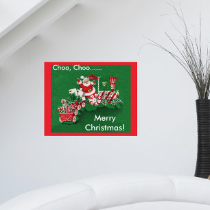Santa Claus Candy Train Poster
