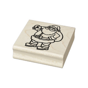Santa Claus Carrying Sack Christmas Rubber Stamp
