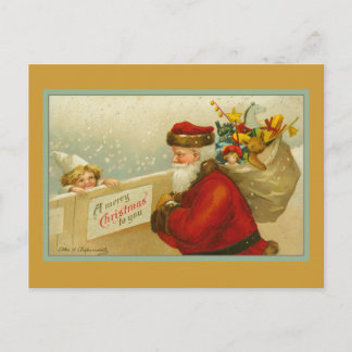 Santa Claus Carte postale Vintage Joyeux Noël