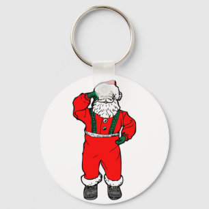Santa Claus Cartoon Illustration Keychain