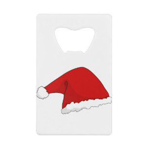 Santa Claus Cat Hat Santa Christmas X-Mas Credit Card Bottle Opener