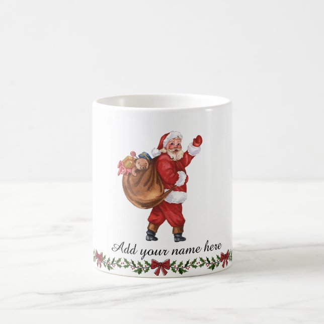 Santa Claus Ceramic Mug - Customizable (Center)