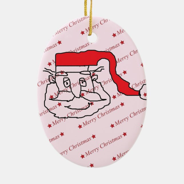 Santa Claus Ceramic Ornament (Back)