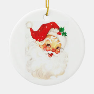 santa claus ceramic ornament