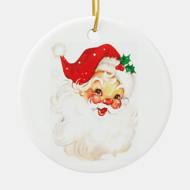 santa claus ceramic ornament (Front)