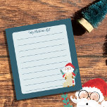 Santa Claus Checking His List Blue Holiday Notepad<br><div class="desc">Cute blue Holiday notepad with a little watercolor Santa Claus in the lower right corner . Personalize it with your text . 
© ArianeC Illustrations-All rights reserved</div>
