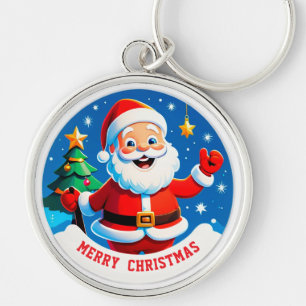 Santa Claus Cheerful Greeting Keychain
