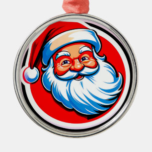 Santa Claus Cheerful Greeting Metal Ornament