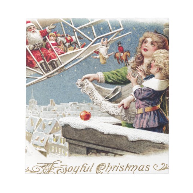 Santa Claus Children Christmas Vintage Notepad (Front)