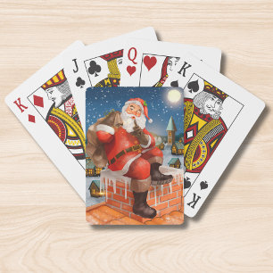 Santa Claus Chimney Delivery Playing Cards
