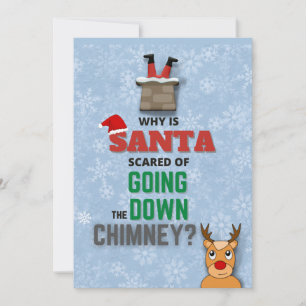 Santa Claus chimney snowflakes funny joke blue