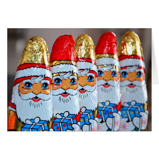 Santa Claus Chocolates Greeting Card (Front Horizontal)