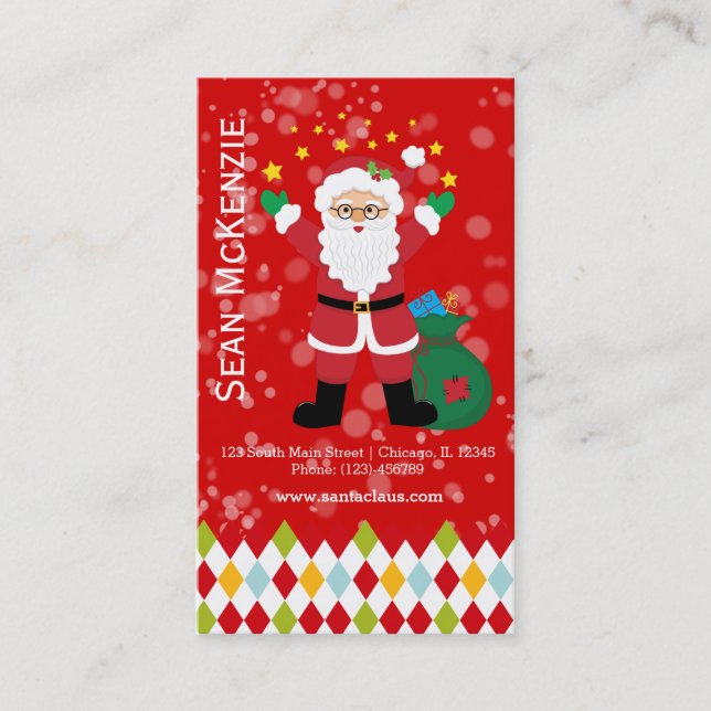 Santa Claus * choose background colour Business Card (Front)