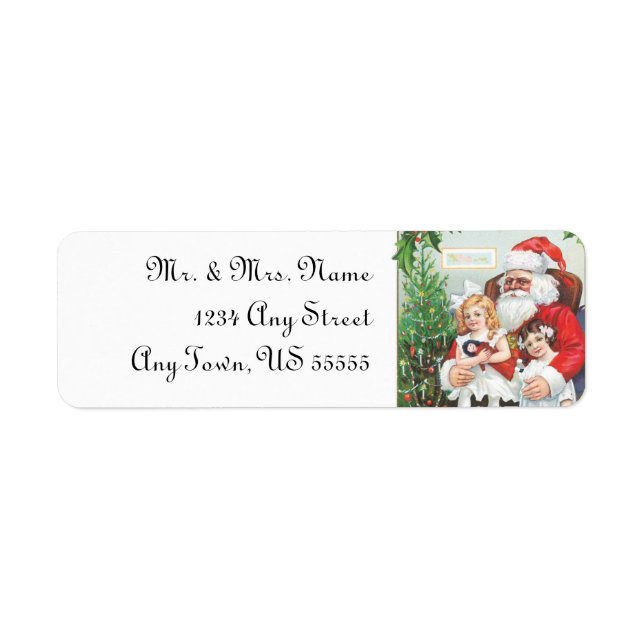 Santa Claus Christmas Address Labels (Front)