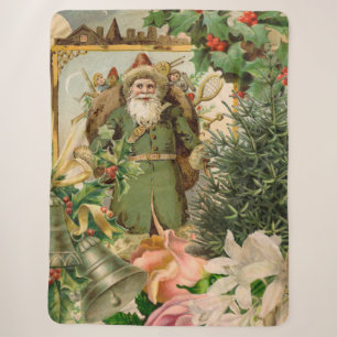 Santa Claus Christmas Antique Beautiful Art Sherpa Blanket