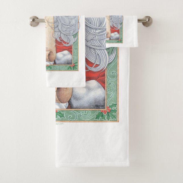 Santa Claus Christmas Bath Towel Set (Insitu)