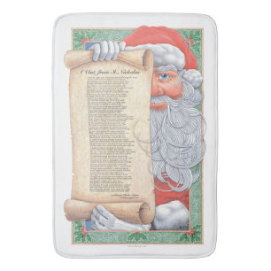 Santa Claus Christmas Bathroom Mat