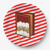 Santa Claus Christmas Carol Book Red Striped