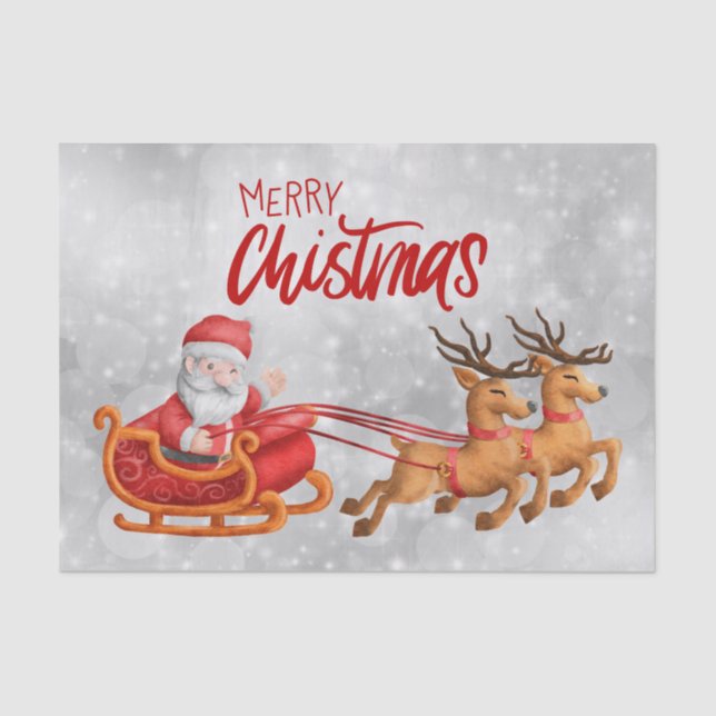 Santa Claus Christmas Cartoon Tissue Paper (Front)