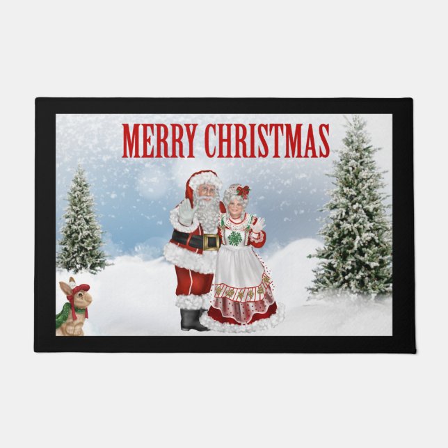 Santa Claus Christmas Doormat Door Mat (Front)