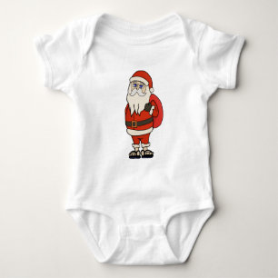 Santa Claus Christmas Flip Flops Baby Bodysuit