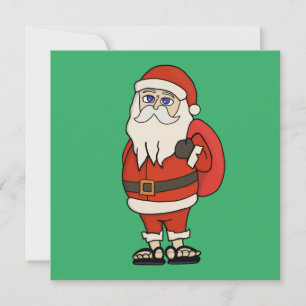 Santa Claus Christmas Flip Flops Invitation