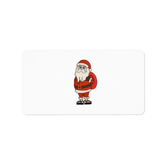 Santa Claus Christmas Flip Flops Label (Front)