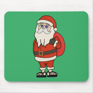 Santa Claus Christmas Flip Flops Mouse Pad