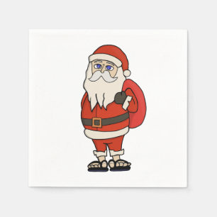 Santa Claus Christmas Flip Flops Napkin
