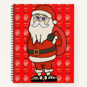 Santa Claus Christmas Flip Flops Notebook