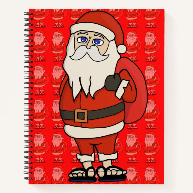 Santa Claus Christmas Flip Flops Notebook (Front)