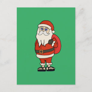 Santa Claus Christmas Flip Flops Postcard