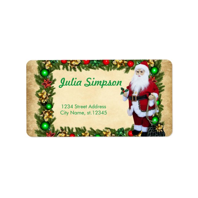 Santa Claus,Christmas Frame Label (Front)