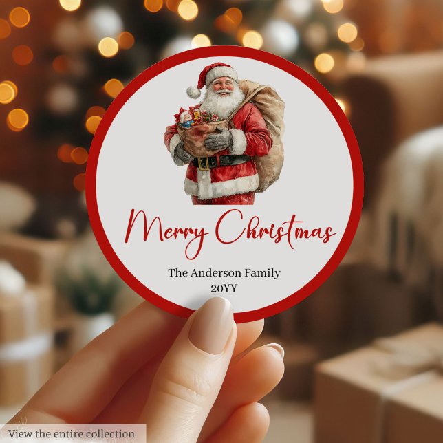 Santa Claus Christmas Gift Label Sticker Template (Santa Claus Christmas Gift Label Sticker Template)