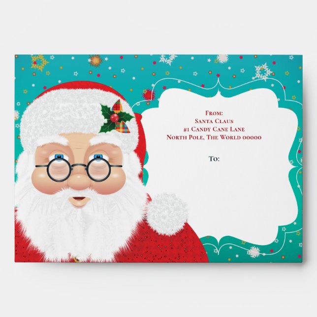 Santa Claus Christmas Holiday Envelope (Front)