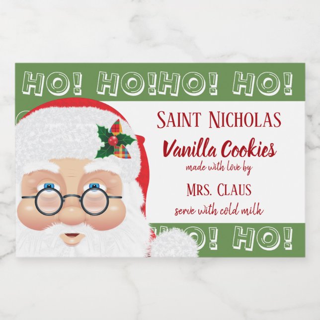 Santa Claus Christmas Holiday Gift Food Label (Single Label)