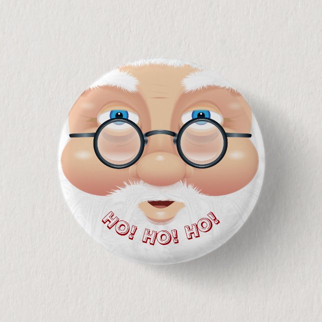 Santa Claus Christmas Holiday Party 1 Inch Round Button (Front)