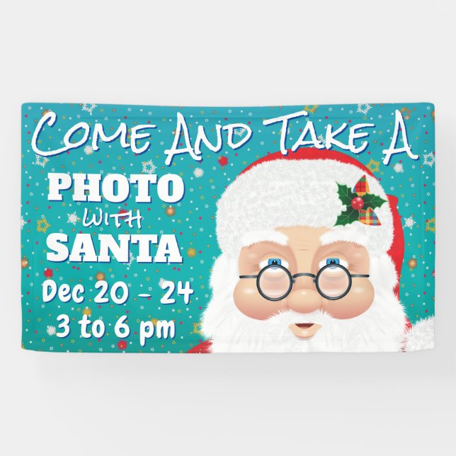 Santa Claus Christmas Holiday Photo Banner (Horizontal)