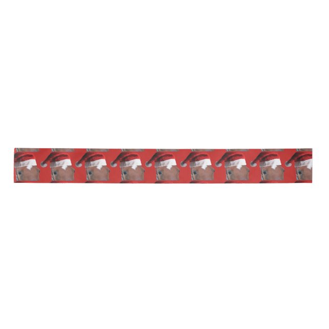 Santa Claus Christmas Horse Satin Ribbon (Front)