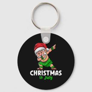 Santa Claus Christmas In July Celebration Summer V Keychain