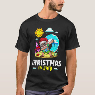 Santa Claus Christmas In July Celebration Summer V T-Shirt