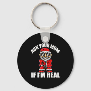 Santa Claus Christmas Naughty Shirt Adult Santa Cl Keychain