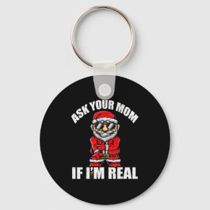 Santa Claus Christmas Naughty Shirt Adult Santa Cl Keychain