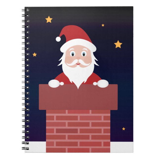Santa Claus Christmas night down the Chimney Notebook (Front)