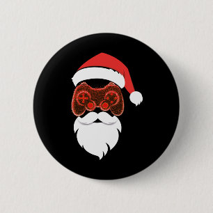 Santa Claus Christmas Pajama 2 Inch Round Button