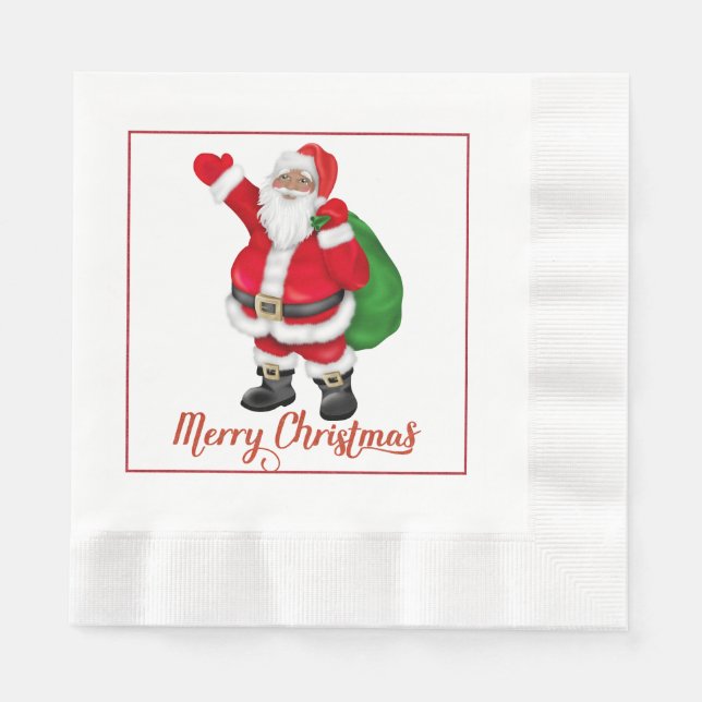 Santa Claus Christmas Paper Napkins (Front)